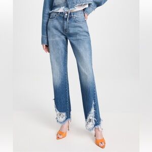 Women's Distressed Blue Jeans